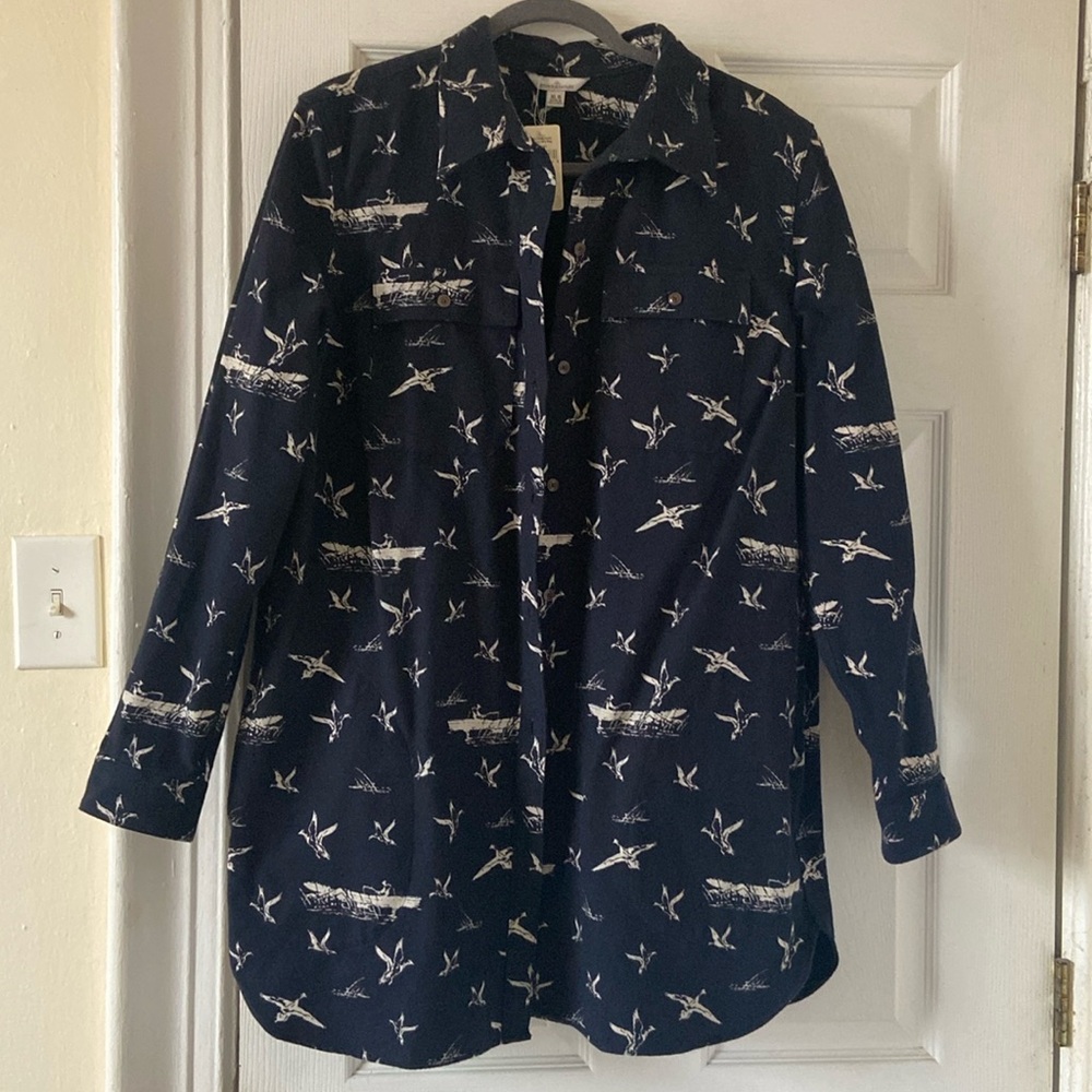 L.L. Bean Signature Chamois Flannel Tunic Size XL